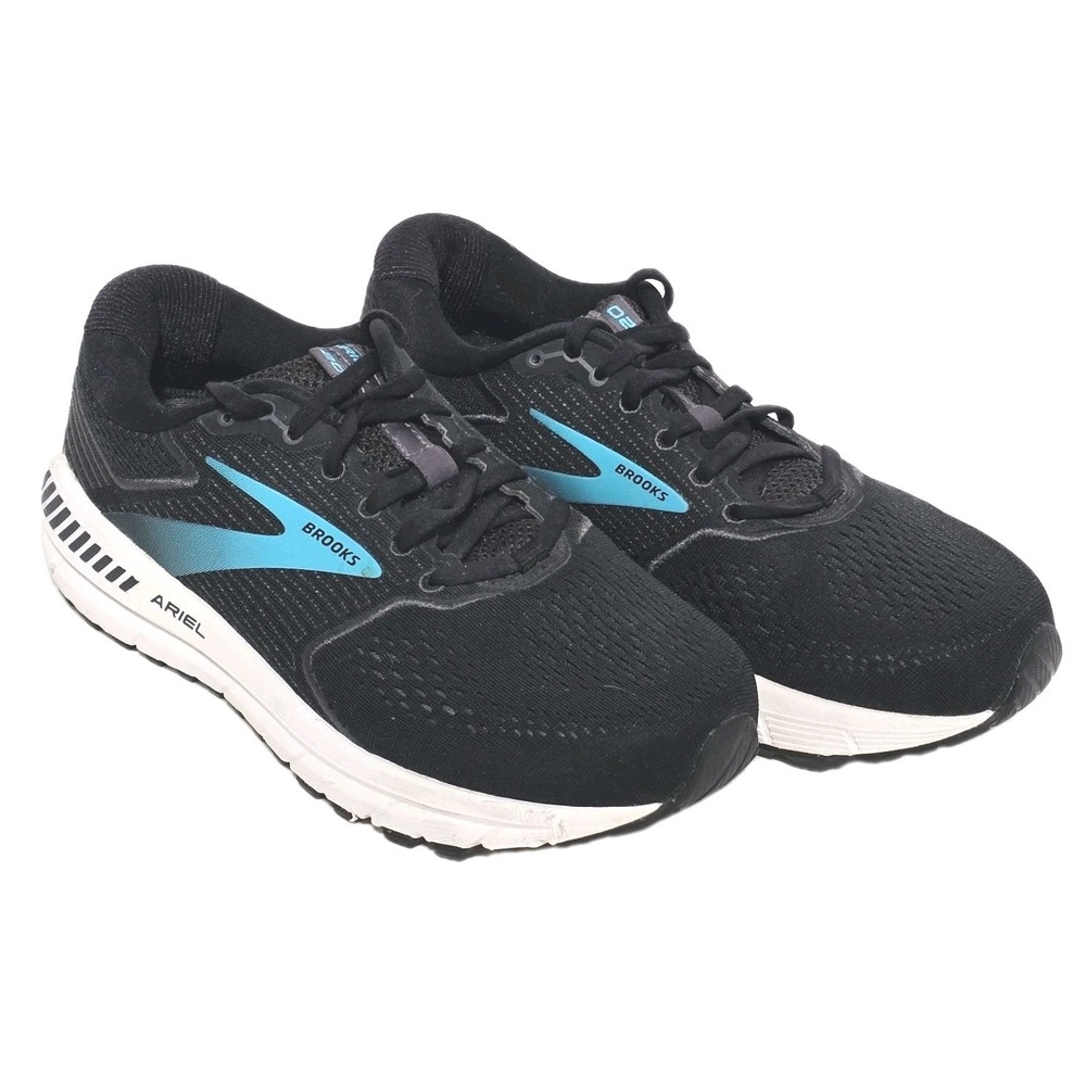 Brooks Ariel 20 Womens Running Shoes Black Blue Support Sneakers Size 9 Wide Gym